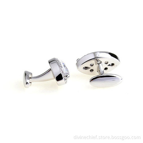 Cufflinks Manufacturer Make Custom Oval Rhinestone Cufflinks